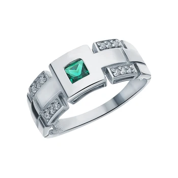 

Silver ring with nanocrystal and cubic zirconia sunlight sample 925