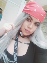 SOKU-peluca con malla frontal para mujer afroamericana, cabellera sintética con malla frontal, Color Ondulado Natural, parte media larga, estilo moderno, fibra resistente al calor