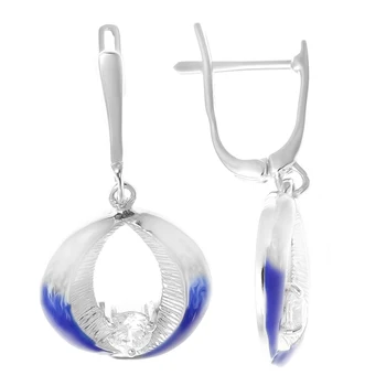 

Silver earrings with cubic zirconia and enamel