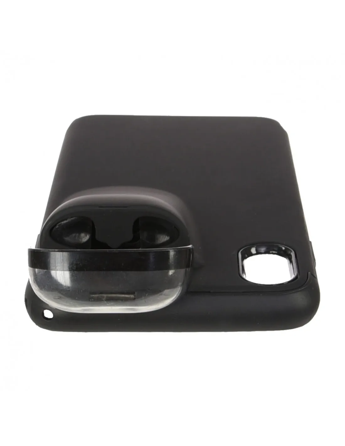 Black headphone Holder case for iPhone XS Max