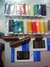 12 unids/set ancianos aguja-agujero lateral ciego aguja de coser de mano de acero inoxidable de huelga roscado ropa de costura