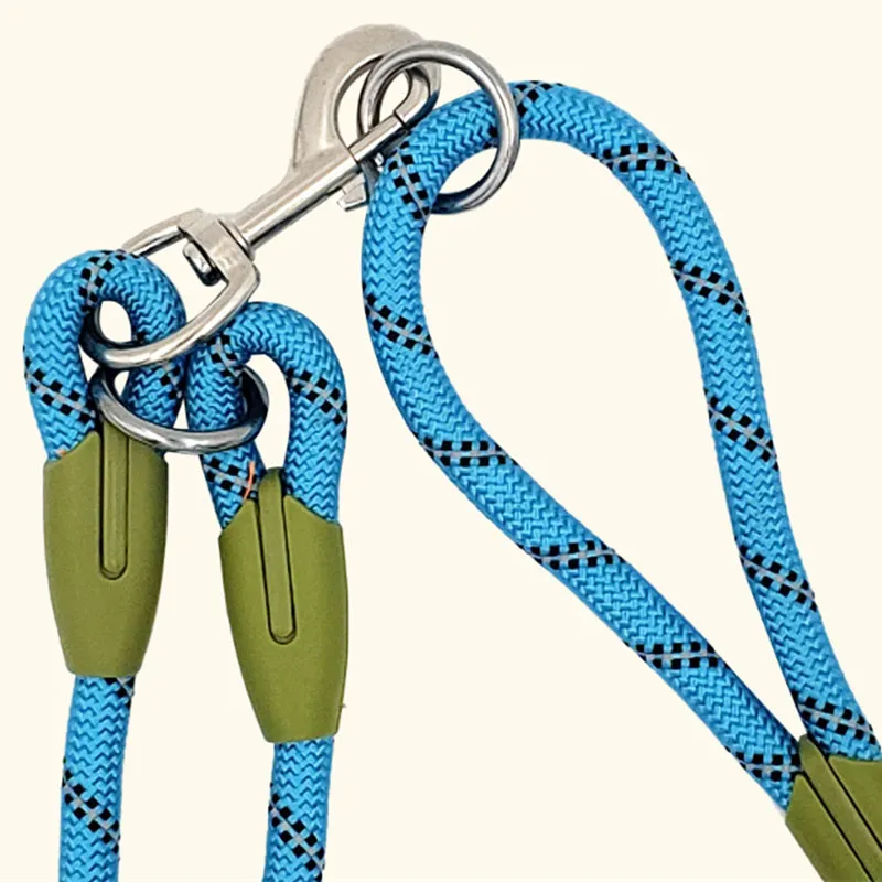 Dog Leash Harnesses Leads for Dogs Walking Slung Shoulder Hands Free Leashes Running Dog Chain Multifunctional Double-head Leash
