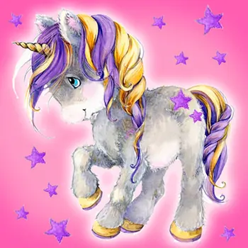 

De7029 painting with rhinestones rto'small Unicorn '38*38 cm