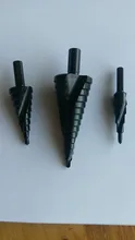 3 unids/set 4-32MM HSS cobalto paso Broca escalonada de nitrógeno de alta velocidad de acero en espiral por Cono de Metal vástago triangular agujero