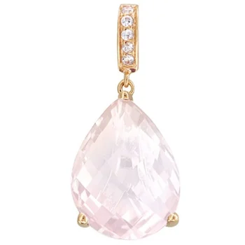 

Esthete pendant drop with quartz, cubic zirconia in red gold