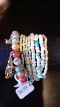 Joyería Bohemia de tejido elástico multicapa para mujer, pulseras y brazaletes con borla de hoja, brazalete envolvente con dije