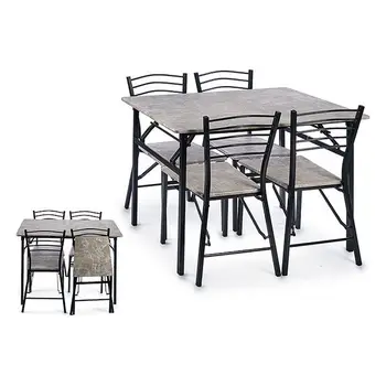 

Table set with 4 chairs Gift Decor Black (70 x 74 x 110 cm)