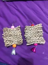 Jaula colgante de madera Natural para morder, juguete de pájaro, loro, masticable, juguetes con cascabel, regalo de Navidad, 1 unidad