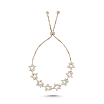 

KUTAYDAN 925 Sterling Silver Zircon Star Elevator Bracelet