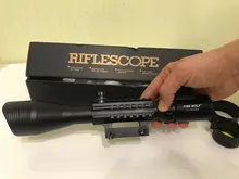 Fire Wolf-Mira iluminada telémetro para caza, rifle de retícula holográfica, visor de 4 retículas, láser rojo de 20 mm, ideal cacería, 4-12x50