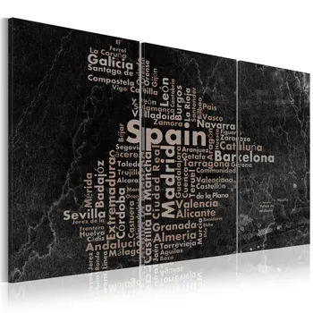 

Picture-Map of Spain on the blackboard - triptich - 60x30 cm