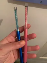 PinPai-pincel para manicura con diamantes de imitación, mango de Metal con diamante, pintura de uñas acrílicas, Gel UV