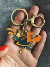 LLavero de Príncipe pequeño, colgante de zorro bonito para ropa, llavero para mochila, llaveros, dijes, regalo de San Valentín