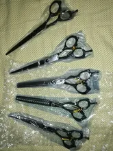 Juego de tijeras de peluquería de 7 pulgadas con diseño de dragón morado, tijeras para perros y mascotas, corte curvo profesional, para adelgazar