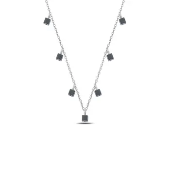 

Angemiel 925 Silver Dangle Cube Necklace
