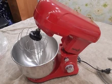 Tazón de acero inoxidable con motor de 4,5l CC, mezclador planetario silencioso, soporte de alimentos de 6 velocidades para cocina, mezclador de crema, batidor de huevos, batidora de masa