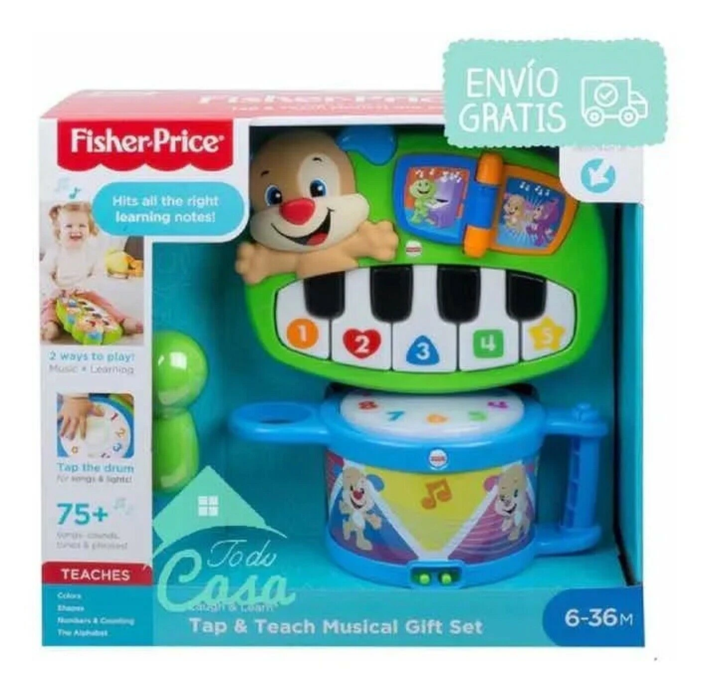 Fisher Price Paquete Musical Bebes Tambor Y Piano Juego Educativo Musical Para Ninos De 6 A 36 Meses Bloques Aliexpress