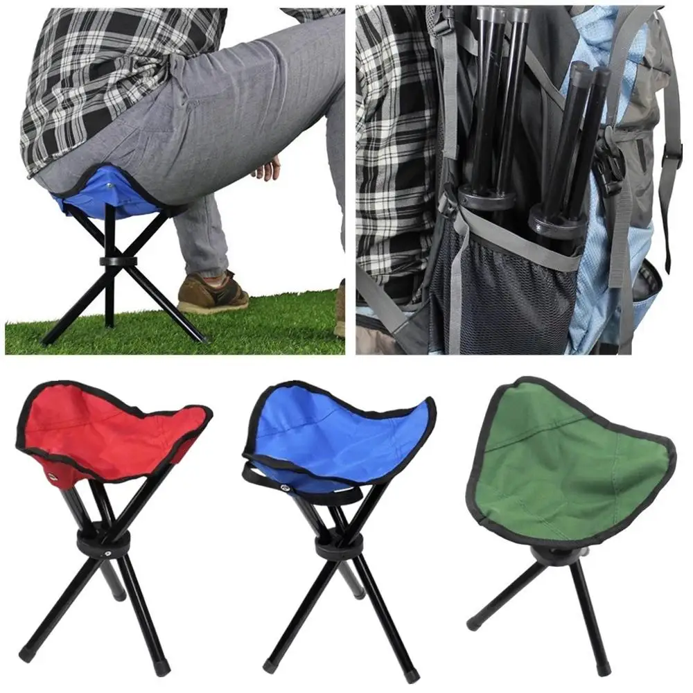 

Outdoor Triangular Folding Stool Convenient Foldable Fishing Camping park bench Stool Folding Stool Small Three-legged Chair