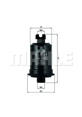 Фильтр топливный Mitsubishi Lancer III/IV 1.5 12V 88-92 MAHLE KN