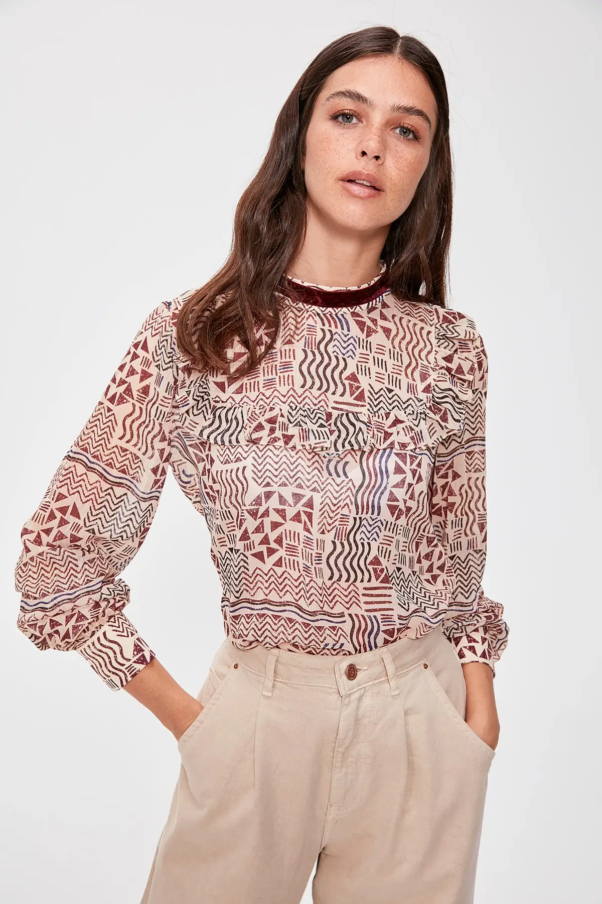 Goede Trendyol Ruffle Detail Bluz TWOAW20BZ0932