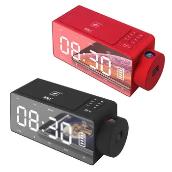 

Wireless Bluetooth Alarm Clock Speaker 2000 mAh Phone Charging S91S Projector DIY Mirror Smart Speaker FM Radio TF AUX Call Mode