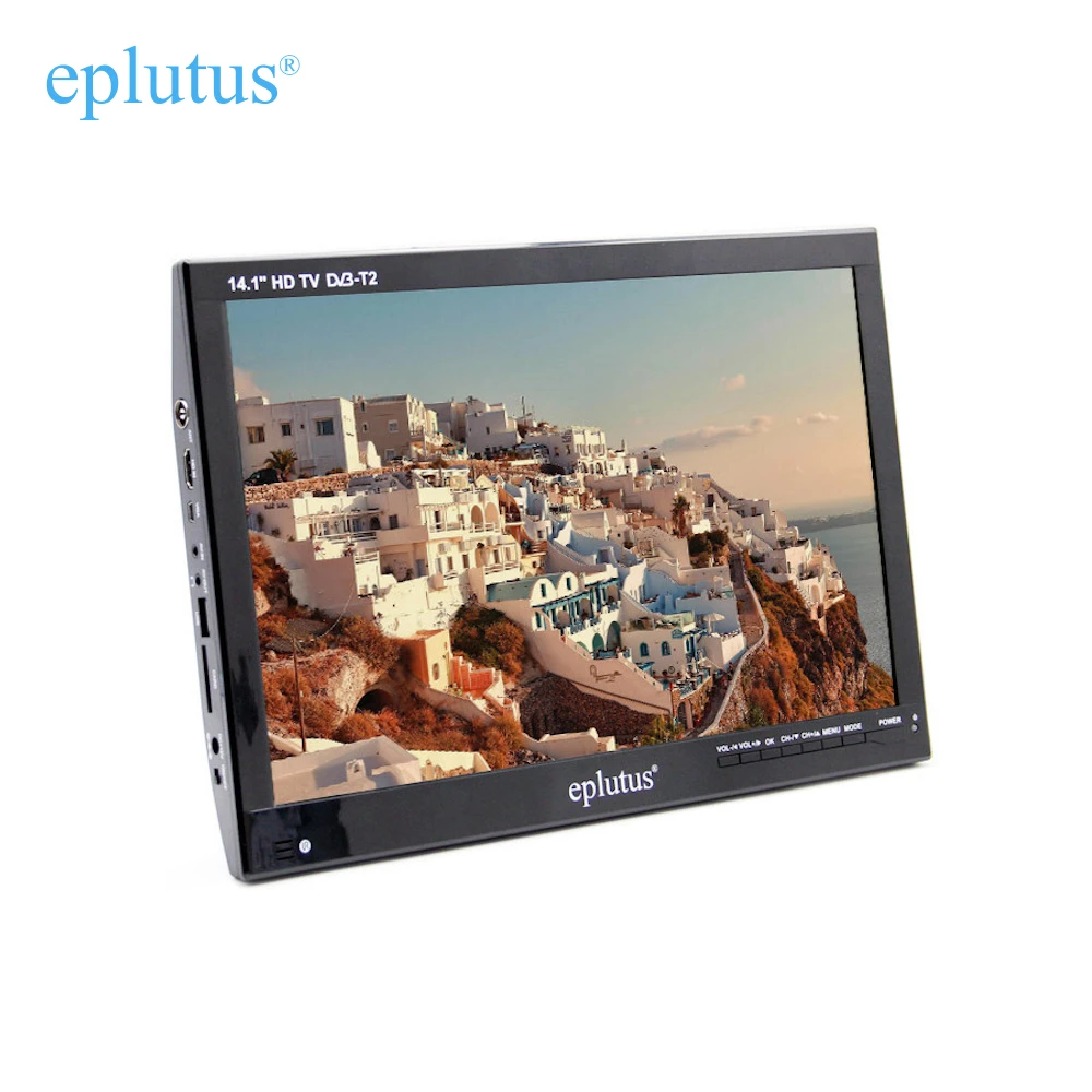 Portable TV for car DVB-T2 Digital tuner Analog mini small auto television Eplutus 143T 14.1 inch monitor for Russia car Portable TV for car DVB-T2 Digital tuner Analog mini small auto television Eplutus 143T 14.1 inch monitor for Russia car