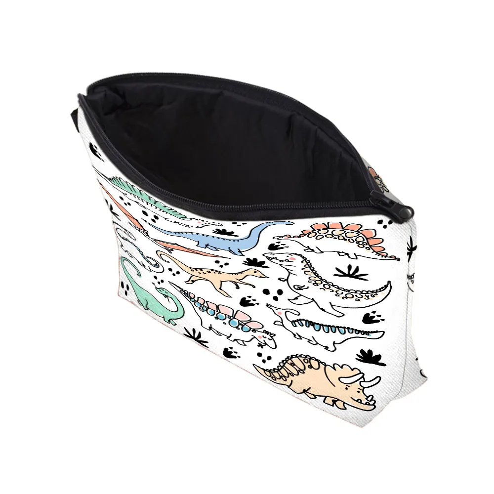 Cute Cartoon Dinosaur Print Cosmetic Bag Personality Women\'s Bag Travel Storage Bag High Quality Pencil Cases Fashion Makeup Bag