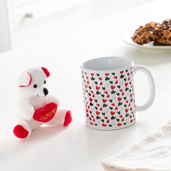 

Love Mug with Hearts and Little Bear