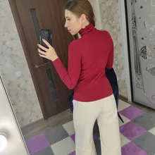 Slim Sweater Pullovers Soft-Shirt Turtleneck Black Jumpers Long-Sleeve Autumn Korean