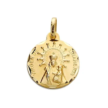 

Medal 18k gold Virgin Linarejos 16mm. Wrought carved [AA2549GR] -Customizable-RECORDING INCLUDED IN THE PRICE