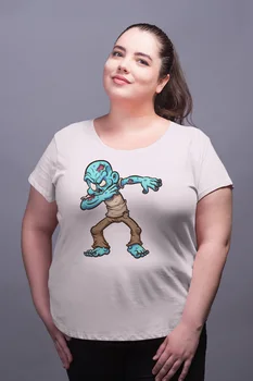

Angemiel Wear Dab Makes Zombie White Women Cotton Large Size T-Shirt