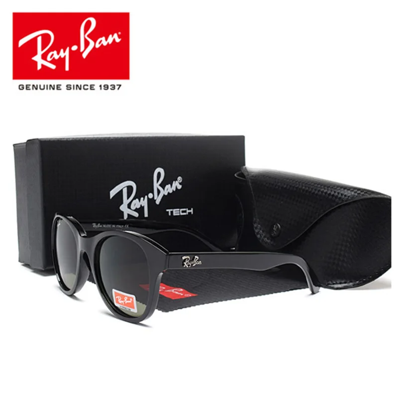 RayBan RB4203 Ретро Круглые Солнцезащитные очки для женщин и мужчин UV400 Винтажные Солнцезащитные очки с металлической оправой Модные женские солнцезащитные очки Lunette De Soleil Femme - Цвет: RB4203-1