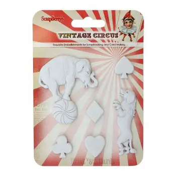 

Scb26002010 set of polymer figures 'old circus. Present', 2 to 5,5 cm