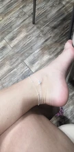 Vankim-tobilleras para mujeres, joyería de pies para sandalias de ganchillo, corazón Simple, Pies Descalzos, pulsera para tobillo de dos capas, 2019