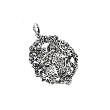 

Medal pendant 925 sterling silver m 60mm. Crib Angel Saves [AA8034]