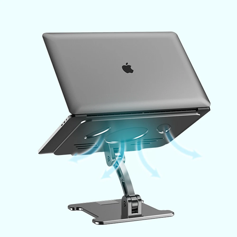Laptop Stand 10-17.3 Inch Cooling Rack Angle Folding Adjustable Universal Aluminum Alloy Portable Non Slip Holder