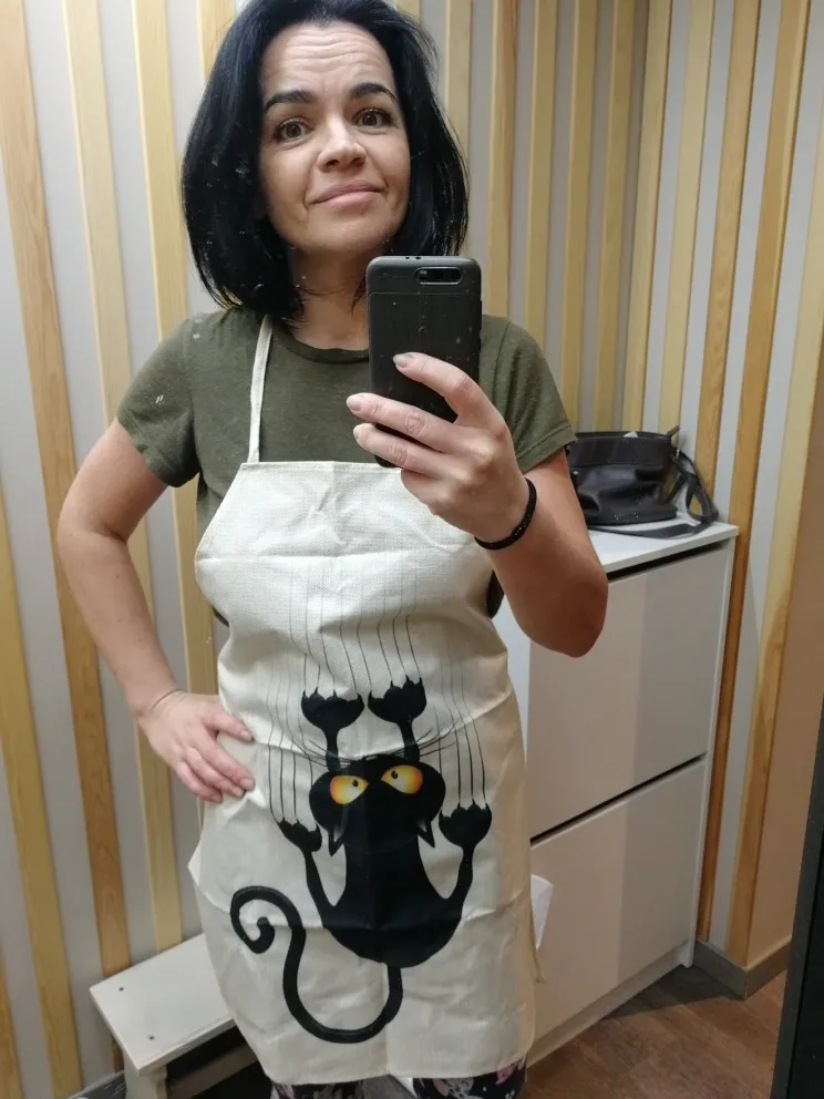 Kitchen Textile Black Cat Apron photo review