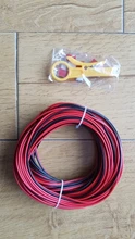 Cable eléctrico de cobre estañado de 2 pines, Cable de extensión de alimentación de larga duración, 300V, PVC, rojo, negro, 18, 20, 22 AWG