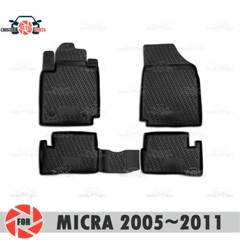 

Floor mats for Nissan Micra 2005~2011 rugs non slip polyurethane dirt protection interior car styling accessories