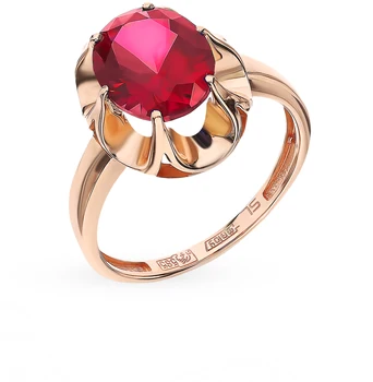 

Gold ring with Ruby sunlight sample 585