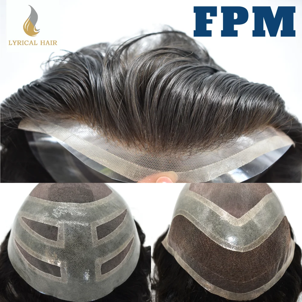 TOUPEE французский кружевной передний мужской парик тонкий моно поликожа