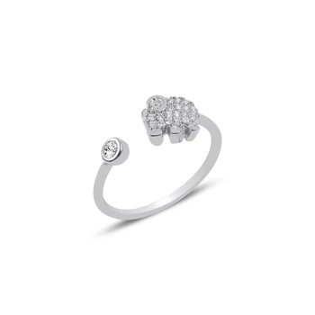 

KUTAYDAN Zircon Cubic Zirconia Adjustable Tall Elephant Ring 925 Sterling Silver