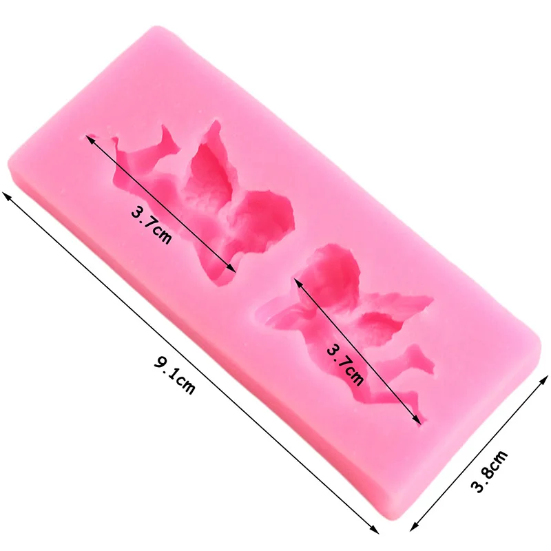3D Angel Silicone Mold DIY Party Cupcake Topper Fondant Cake Decorating Tools Candy Chocolate Baking Molds Soap Resin Clay Mould
