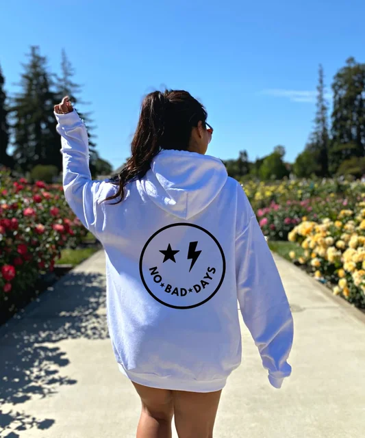 Sugarbaby No Bad Days Funny Graphic Hoodie Kindness Sand Color Hoodie  Aesthetic Tumblr Cotton Hoody Women Outfit Drop Shipping - AliExpress