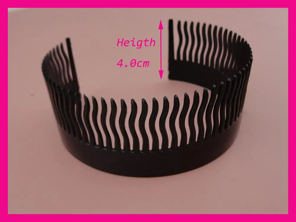 Пластиковый гребешок для волос. 10 шт. Размеры 4х24 см. 60 зубчиков|comb headband|side combheadband