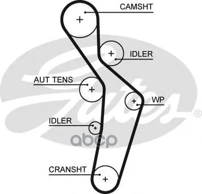Ремень Грм Audi A3 2.0 03-04, A4 2.0 02-/ Vw Golf 2.0 03-04, Touran 2.0 03- Gates арт. 5616XS