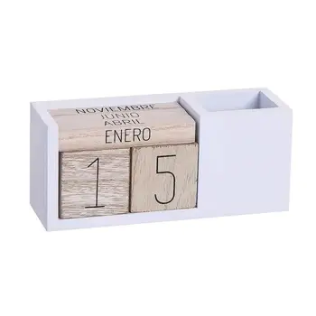 

Vintage Wood calendar with pen natural white 18,5x8,5x6,5 cm
