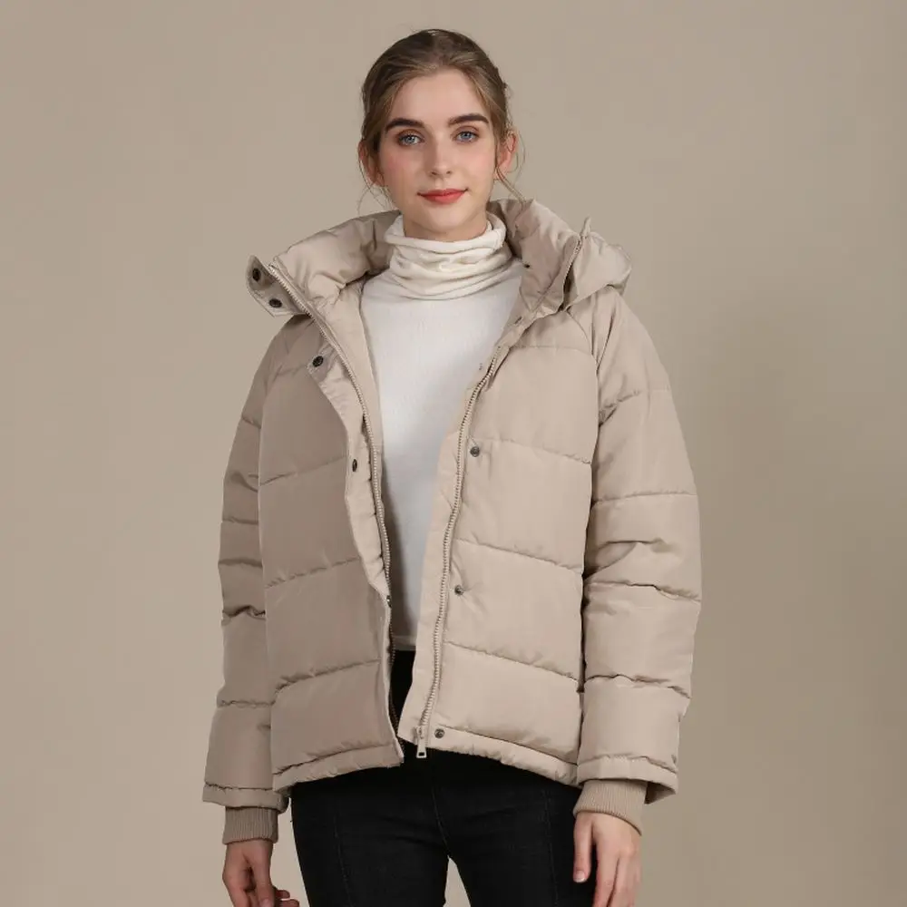 

2020 Autumn Winter New Women Fashion Parka Solid Long Sleeve Outwear Jacket Hooded Stand Collar Plus Size Loose Parka Coat Women