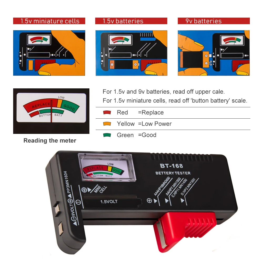 BT-168 тестер аккумулятора индикатор заряда чекер блока питания power supply tester измеритель емкости аккумулятора AAA AA кнопки сотового Универсальны... BT-168 тестер аккумулятора индикатор заряда чекер блока питания power supply tester измеритель емкости аккумулятора AAA AA кнопки сотового Универсальны...