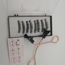Pestañas postizas magnéticas 3D, 5 imanes, 8 Uds., duraderas, hechas a mano, de visón Artificial Natural, con pinzas